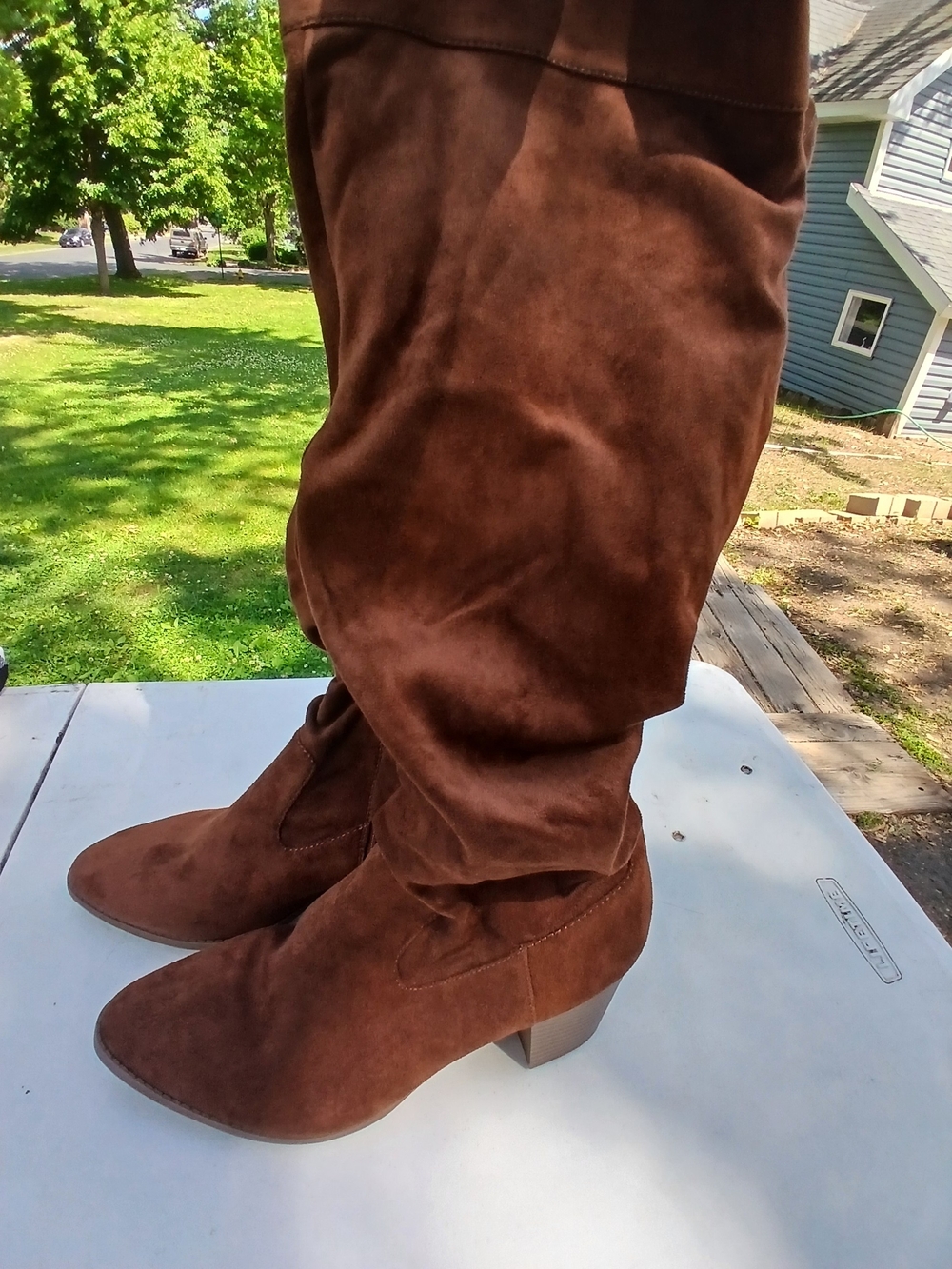 Time and Tru Women's Brown Over-the-Knee Suede Boots Size 11